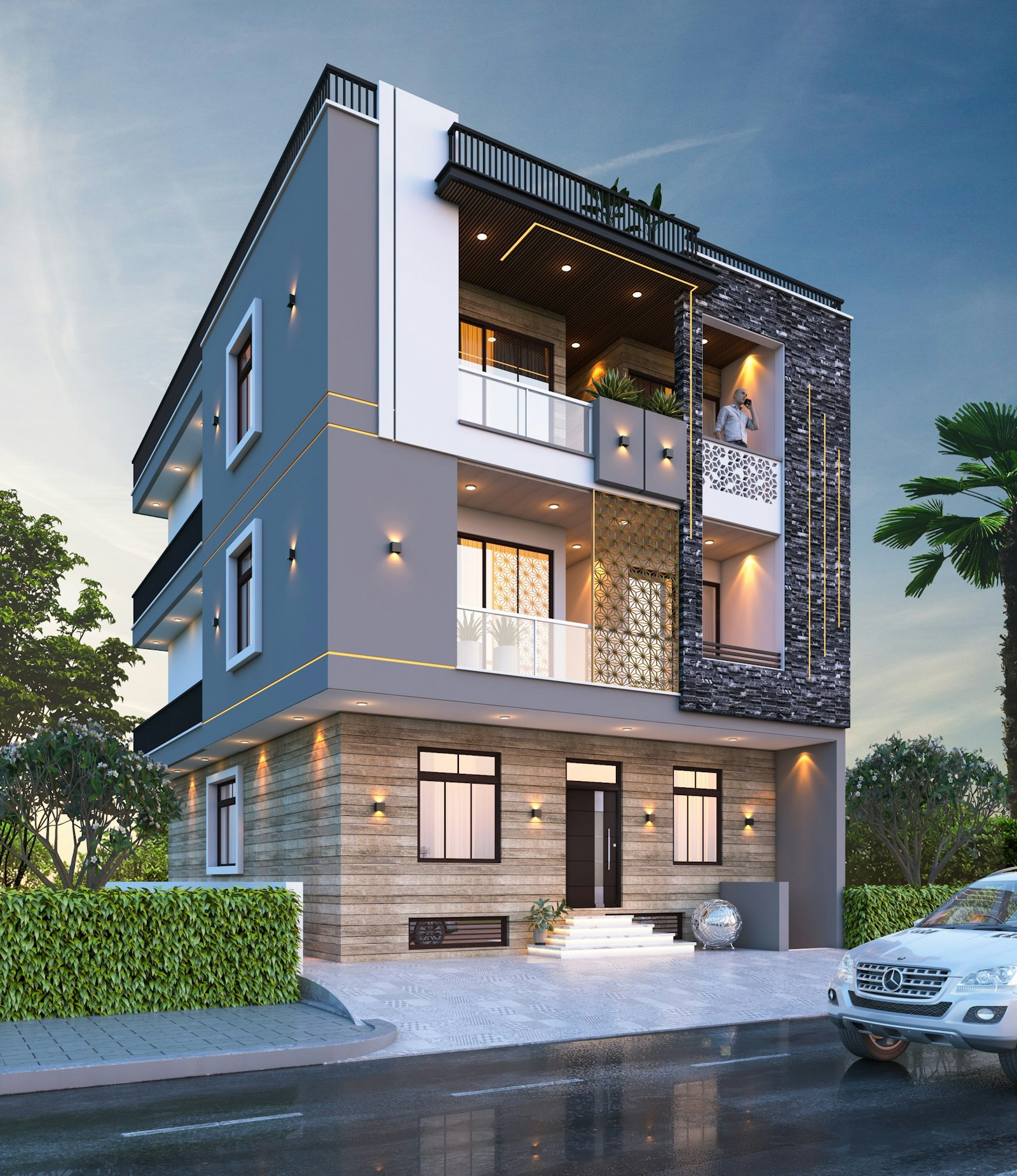 Modern residential building exterior in Spain